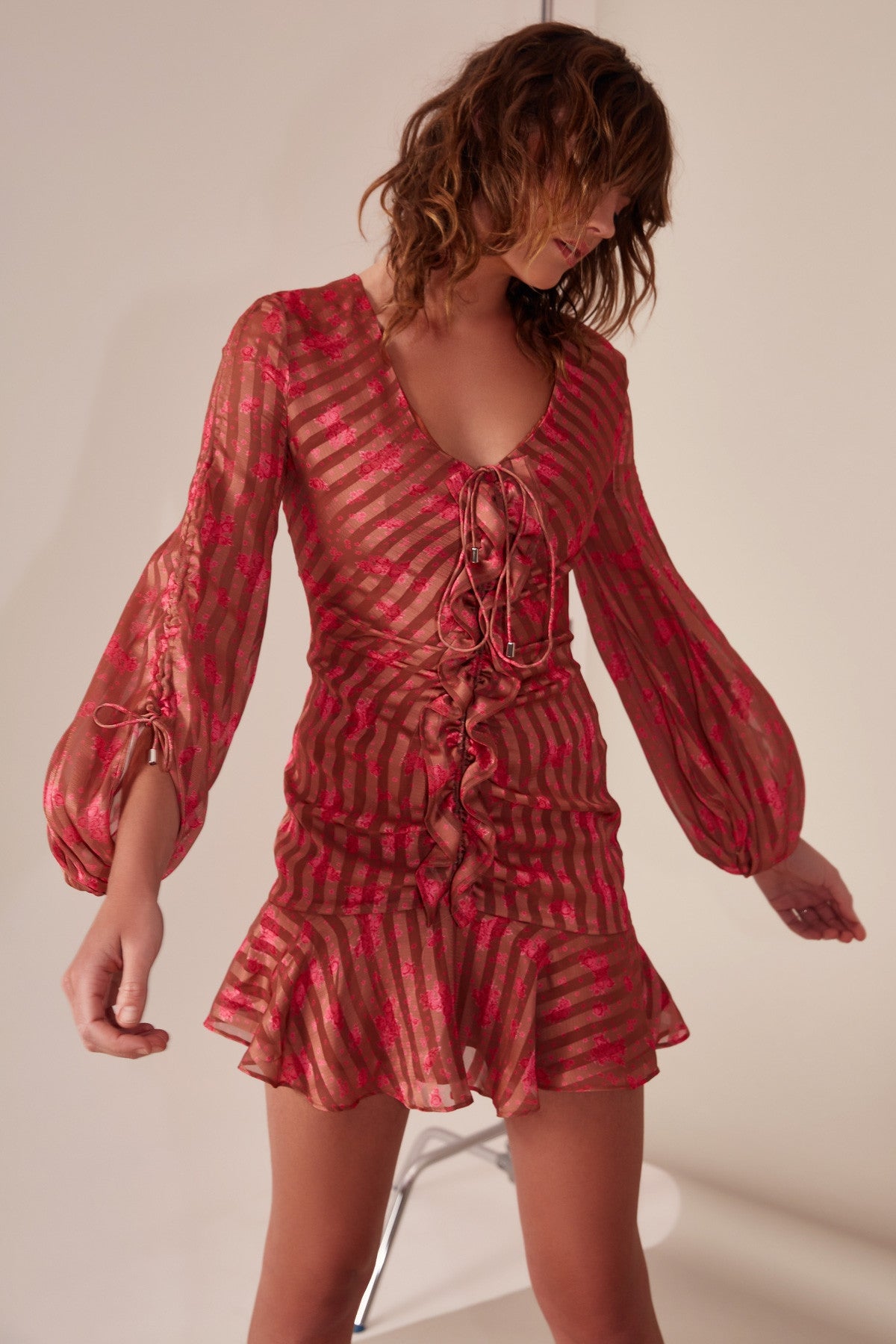 C MEO Collective Significant Mini Dress Gravel Grace